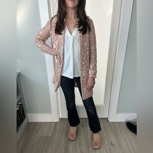 Topshop Elegant Lace Overlay Jacket
